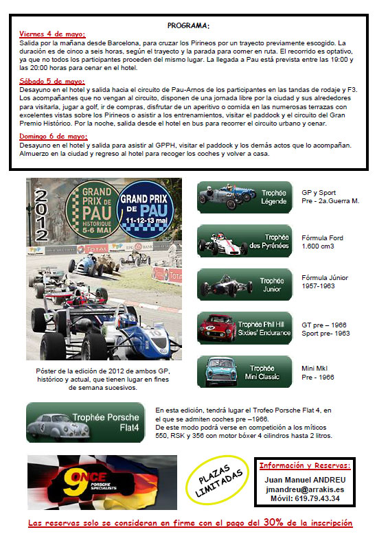 NouOnze te lleva al Grand Prix de Pau Historique 5 y 6 de Mayo 2012